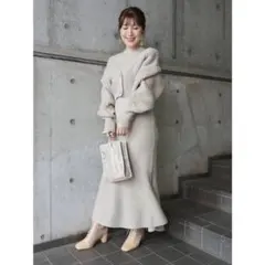 MERCURYDUO 3WAYバックディティールカーデセットニットワンピース