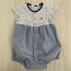 美品　ファミリア　familiar ロンパース　ボーダー　くま刺繍