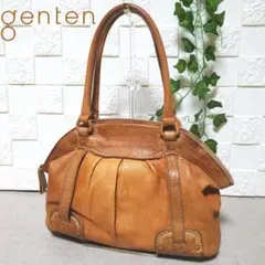 良品❤️ genten ゲンテン ハンドバッグ レザー トートバッグ キャメルのサムネイル