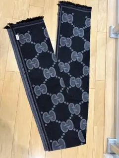 GUCCI GGパターン マフラー ブラック グレー