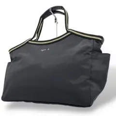 【新品未使用】アニエスベーボヤージュ トートバッグ ナイロン ブランドロゴ 黒色