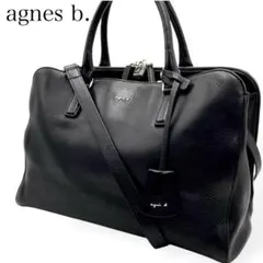 極美品　アニエスベー ビジネスバッグ 2way カデナ　ブラック　シボ