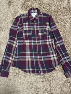 H&M L.O.G.G. チェックシャツ 長袖 パープル