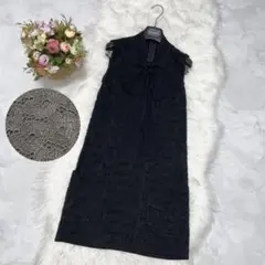 本物 ドルチェ＆ガッバーナ リボン 花柄 レース ワンピース 40 黒 ドルガバ