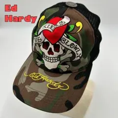 激レア【Ed Hardy】カモフラ トラッカーキャップ スカル ハート 刺繍のサムネイル