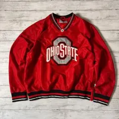 オハイオ州立大学 カレッジ プルオーバー ナイロンジャケット L 赤　メンズ古着