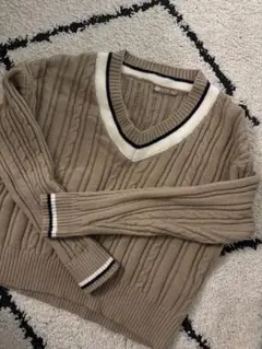 美品 トゥモローランド tricot リネン 畦編み チルデン ニット 