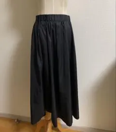 タイムセール‼︎ 全ゴムゆったり ブラックギャザーフレアスカート (M)