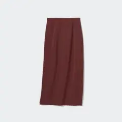 UNIQLO ストレッチダブルフェイスナロースカート ワイン