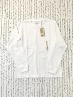 無印良品　洗いざらし太番手クルーネック長袖Tシャツ　紳士　白　S