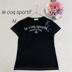 【ルコックスポルティフ】スポーツウェア　半袖Tシャツ　ブランドロゴ　ブラック　Mのサムネイル