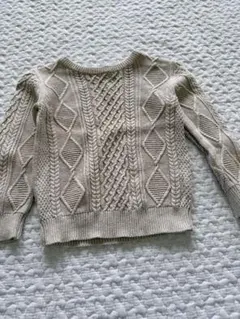 GLOBAL WORK キッズS ケーブルニットセーター ベージュ　100