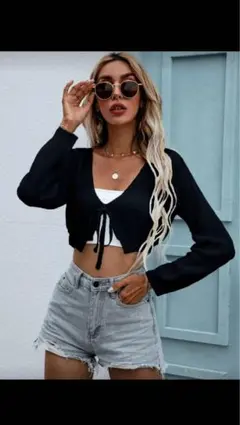 sheinクロップカーディガン