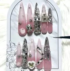 ロングネイルチップ/ギャルネイル/ベイビーブーマー/埋め尽くし