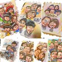世界で1枚のオーダーメイド似顔絵★大人数ok★誕生日★結婚式★敬老の日