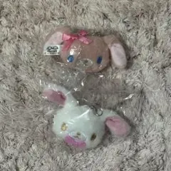 シュガーバニーズぬいぐるみチャーム しろうさ ももうさ