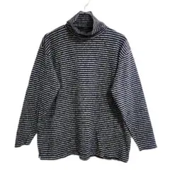 長袖 カットソー タートルネック Mサイズ ボーダー おしゃれ 春 インナー