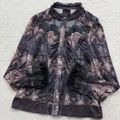 OZZ ANGELO ストレッチシャツ レース フリル パワーネット　ゴシックのサムネイル