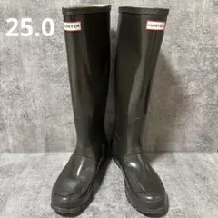 【HUNTER】レインブーツ　長靴　ダークブラウン　uk6 ロングブーツ