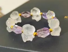 水晶　お馬さん　アメジスト　フリーフォームカット　ブレスレット