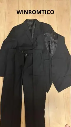 新品未使用　ブラックスーツ　メンズ ビジネススーツ 冠婚葬祭対応　セットアップ