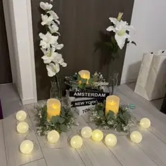 結婚式用ウェルカムスペースセット 造花、ろうそく、フェイクブック