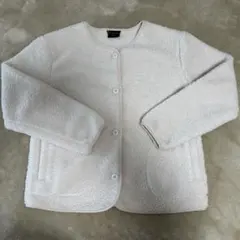 新品★32°HEAT ボアフリース カーディガン ジャケット L オフホワイト