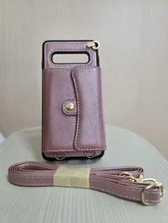 【Galaxy】 S10　スマホケース　ピンク　ショルダーベルト付き