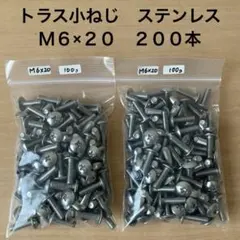 トラス小ねじ 十字穴付き ステンレス M6×20 200本