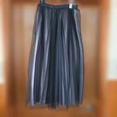 プリーツスカート　黒レース2枚セット