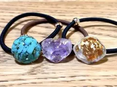 レジンヘアゴム　ハンドメイド　No.1049