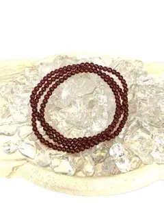 天然石ガーネット3連ブレスレット・ネックレス