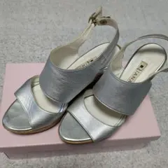 DIANA シルバー ウェッジソールサンダル　コルク