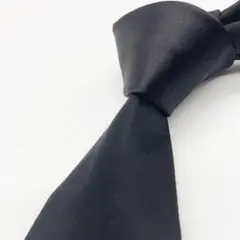 【美品】UNITED ARROWS ネクタイ ソリッド 無地 光沢感 シルク 黒のサムネイル