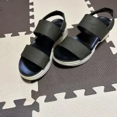 お値下げ！ブラック コンフォートサンダル 2本ストラップ サイズXL