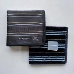 バーバリー メンズハンカチ コットンハンカチ タオルハンカチ 2枚組