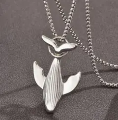 クジラ 鯨 ホエール ハワイアン ネックレス シルバー 2way 海