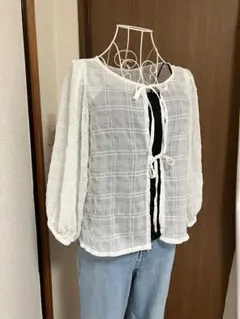 COLZA ゆったりL B106 シアーカーディガン　リボン♡のサムネイル