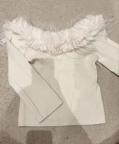 SNIDEL フリル付きオフショルダーアイボリー