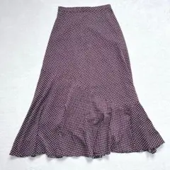 美品✨u69【ナノユニバース】総柄マーメイドスカート　ロング　パープル　S