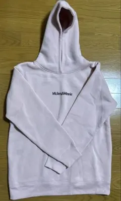 ミッキー＆ミニー 裏起毛パーカー レディースL ピンク