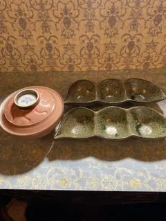 食器　蓋付茶碗・薬味入れ2個