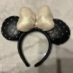 ディズニー 黒のキルティングヘアバンド