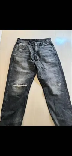 HUF ダメージ加工 デニムパンツ ブラック 34 - メルカリ
