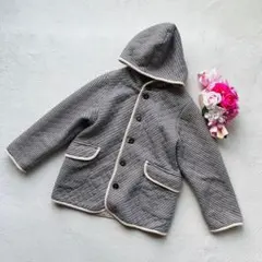 【グローバルワーク】裏ボアキルトフーディージャケット　男女兼用　 ボーダー　XL