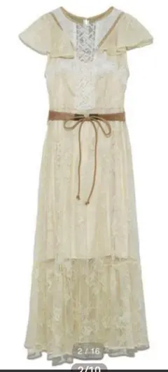 スナイデル　snidel　カラーレースワンピース　アイボリー