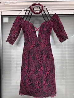ワインレッド レースドレス Sサイズ