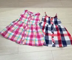 babyGap　ワンピース　ピンクチェック　赤チェック　2枚セット　サイズ80のサムネイル