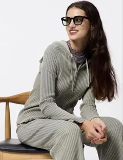 GU リブニットダブルジップパーカー