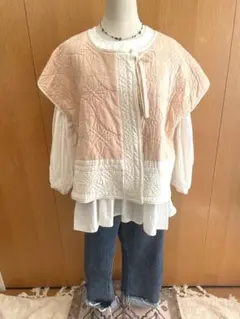キルティング　ベスト　ハンドメイド　大人用 ③のサムネイル